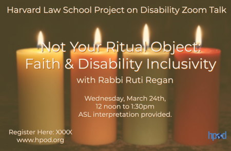 Not Your Ritual Object: Faith & Disability Inclusivity

with Rabbi Ruti Regan
Wednesday, March 24th

12 noon to 1:30pm 

ASL interpretation provided.